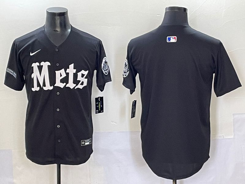 Men 2025 New York Mets Blank Black Five generations Joint Name Nike MLB Jersey style 4